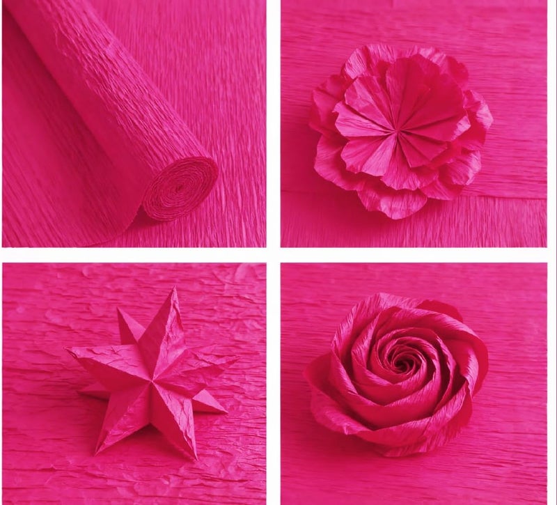 LCREATE LCREATE LCREATE Crepe Paper Roll 8.2ft Long 17 Inch Wide for Wedding Ceremony Various Large Festivals Decoration (05-Soft Red) - Image 2
